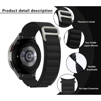 KALEBOL KLB-GSNL-001 For Samsung Galaxy Watch6 / Watch6 Classic / Watch 5 Nylon Watch Strap Adjustable Band