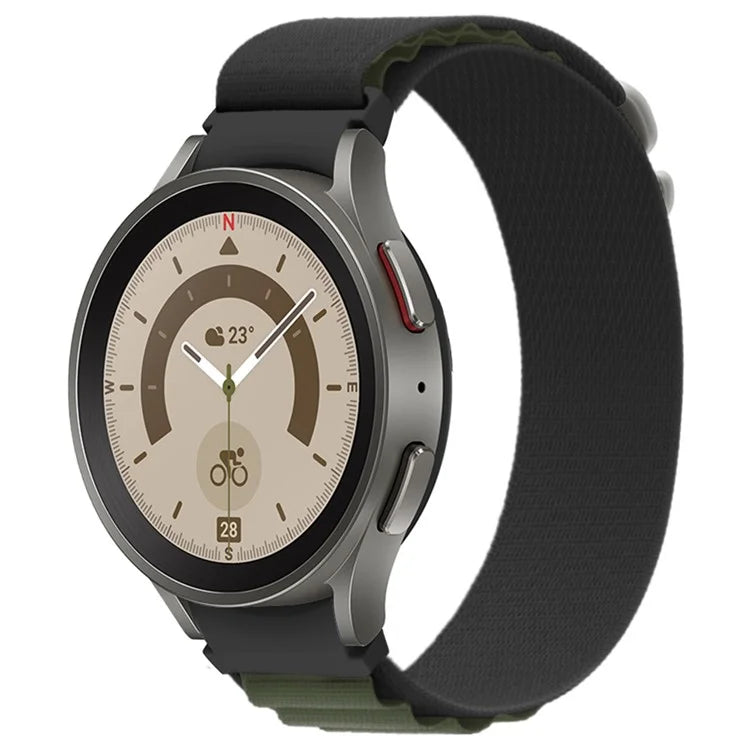 KALEBOL KLB-GSNL-001 For Samsung Galaxy Watch6 / Watch6 Classic / Watch 5 Nylon Watch Strap Adjustable Band+Green