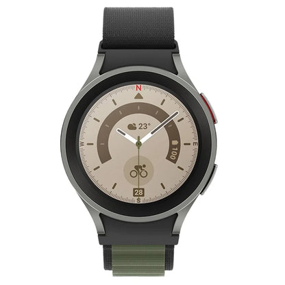KALEBOL KLB-GSNL-001 For Samsung Galaxy Watch6 / Watch6 Classic / Watch 5 Nylon Watch Strap Adjustable Band+Green