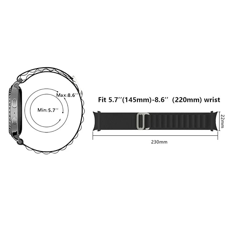 KALEBOL KLB-GSNL-001 For Samsung Galaxy Watch6 / Watch6 Classic / Watch 5 Nylon Watch Strap Adjustable Band