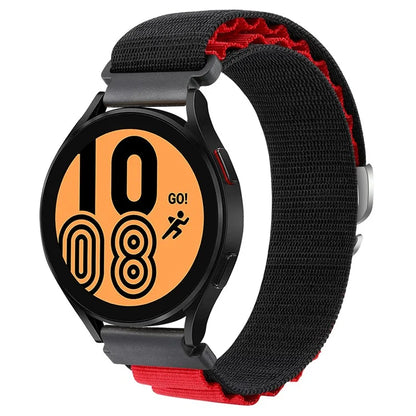KALEBOL KLB-GSNL-001 For Huawei Watch GT 4 41mm / Garmin Venu 3S 18mm Watch Strap Adjustable Nylon Loop Band+Red