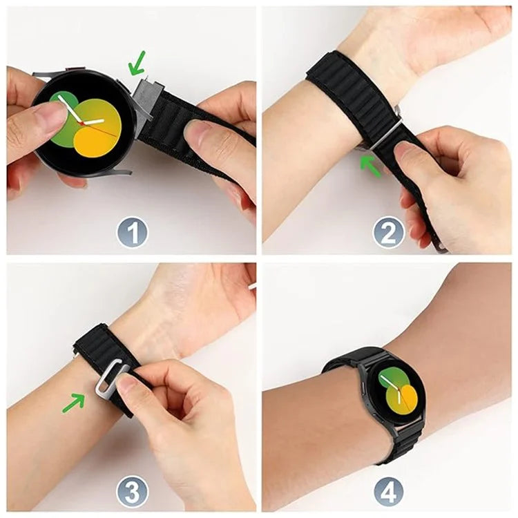 KALEBOL KLB-GSNL-001 For Samsung Galaxy Watch6 / Watch6 Classic Nylon Watch Band 20mm Wrist Strap