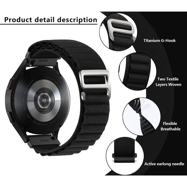 KALEBOL KLB-GSNL-001 For Samsung Galaxy Watch6 / Watch6 Classic Nylon Watch Band 20mm Wrist Strap