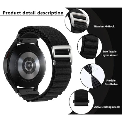 KALEBOL KLB-GSNL-001 For Samsung Galaxy Watch6 / Watch6 Classic Nylon Watch Band 20mm Wrist Strap