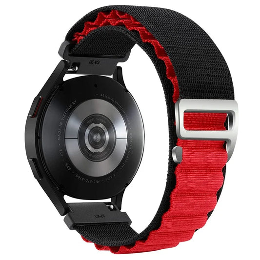 KALEBOL KLB-GSNL-001 For Samsung Galaxy Watch6 / Watch6 Classic Nylon Watch Band 20mm Wrist Strap+Red