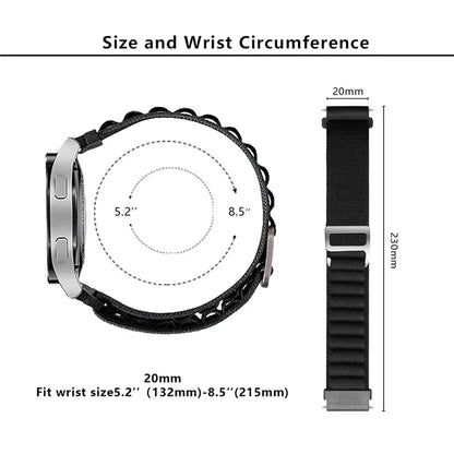 KALEBOL KLB-GSNL-001 For Samsung Galaxy Watch6 / Watch6 Classic Nylon Watch Band 20mm Wrist Strap