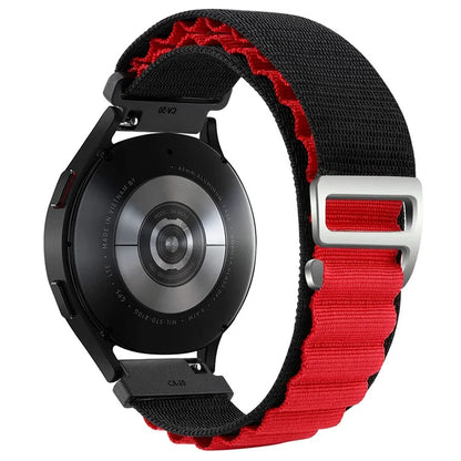 KALEBOL KLB-GSNL-001 For Samsung Galaxy Watch3 45mm / Huawei Watch GT4 46mm Watch Strap 22mm Nylon Wristband+Red
