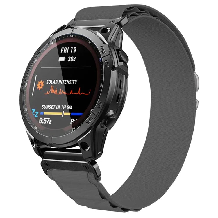 KALEBOL KLB-GSNL-001 for Garmin Fenix 7X / 7X Pro Watch Band Loop Nylon 26mm Sport Strap