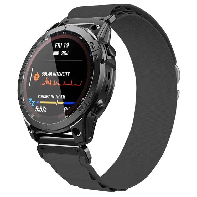 KALEBOL KLB-GSNL-001 for Garmin Fenix 7X / 7X Pro Watch Band Loop Nylon 26mm Sport Strap