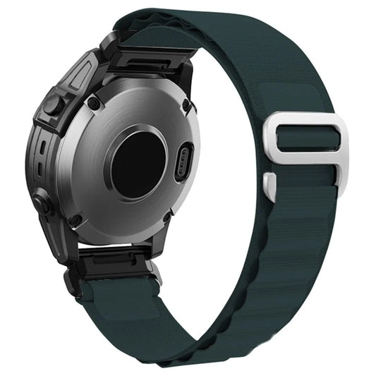 KALEBOL KLB-GSNL-001 for Garmin Fenix 7 / Fenix 7 Pro Nylon Band 22mm Adjustable Watch Strapsish Green