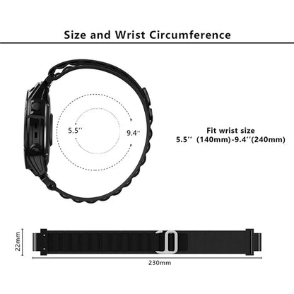 KALEBOL KLB-GSNL-001 for Garmin Fenix 7 / Fenix 7 Pro Nylon Band 22mm Adjustable Watch Straps