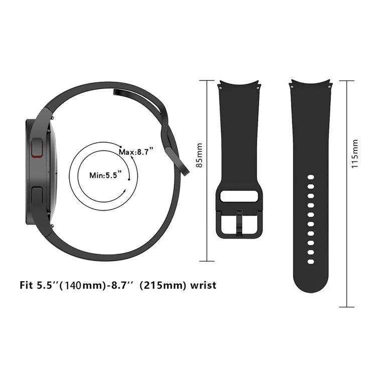 KALEBOL For Samsung Galaxy Watch4 / Watch 5 / Watch6 Silicone Watch Bands Waterproof Soft Strap