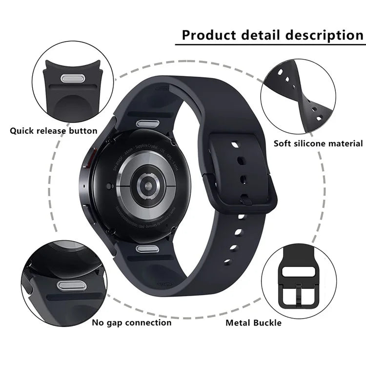 KALEBOL For Samsung Galaxy Watch4 / Watch 5 / Watch6 Silicone Watch Bands Waterproof Soft Strap