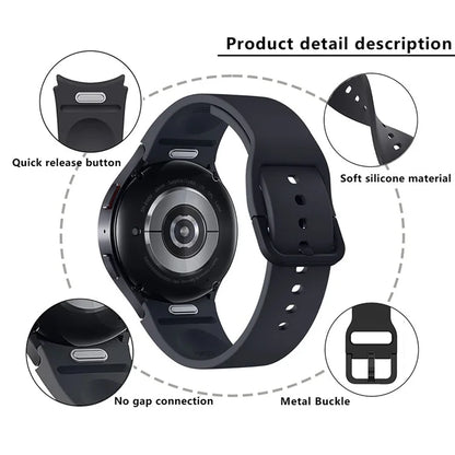 KALEBOL For Samsung Galaxy Watch4 / Watch 5 / Watch6 Silicone Watch Bands Waterproof Soft Strap