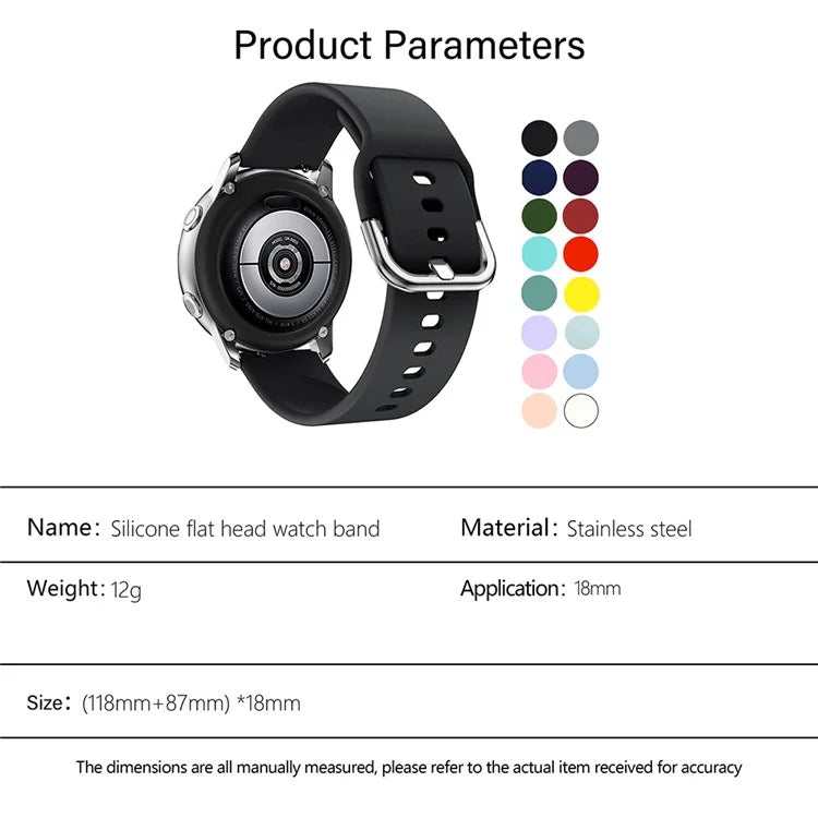 KALEBOL KLB-SXKGJ-001 18mm Universal Smartwatch Strap Silicone Replacement Wrist Band