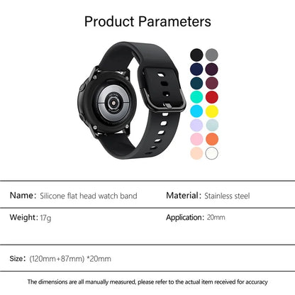 KALEBOL KLB-SXKGJ-001 20mm Adjustable Watch Strap Replacement Silicone Wrist Band