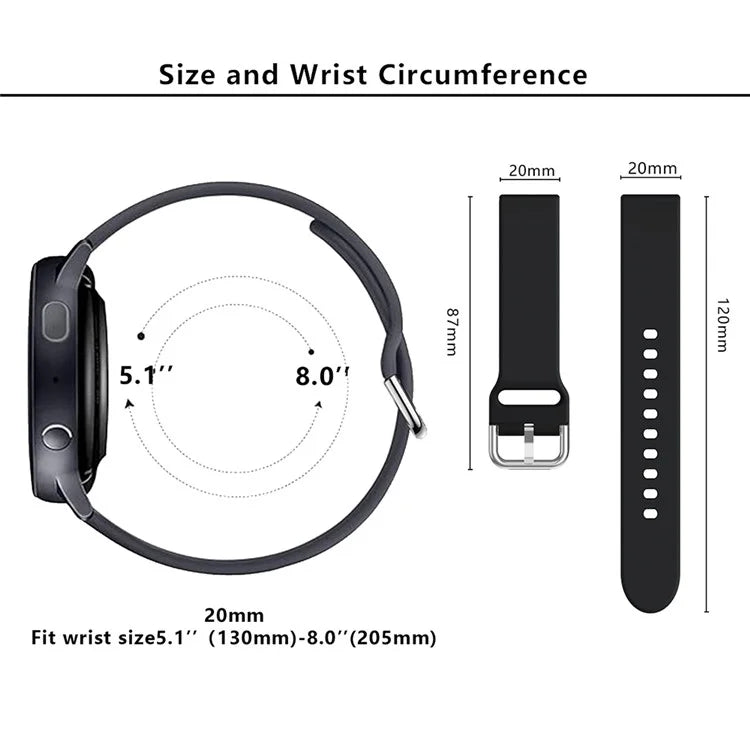 KALEBOL KLB-SXKGJ-001 20mm Adjustable Watch Strap Replacement Silicone Wrist Band