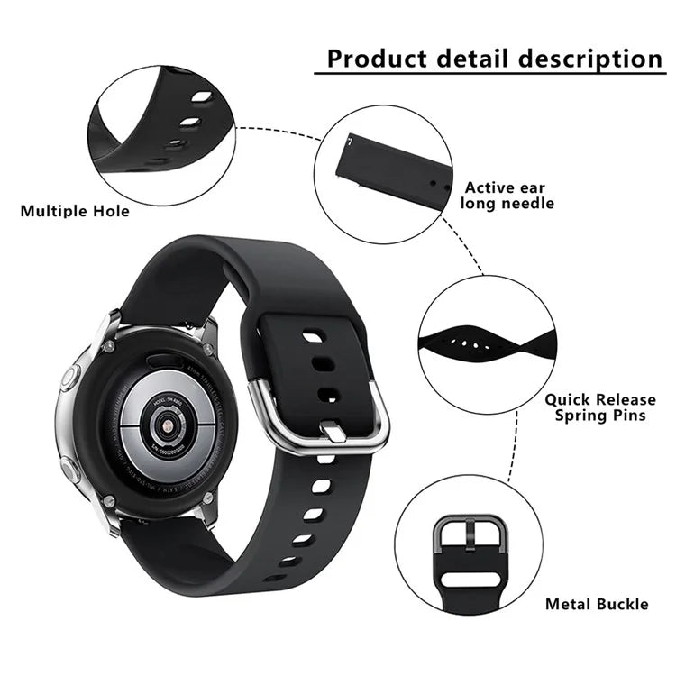 KALEBOL KLB-SXKGJ-001 22mm Universal Smartwatch Strap Solid Color Silicone Wrist Bandish Green