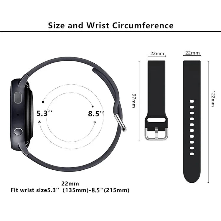 KALEBOL KLB-SXKGJ-001 22mm Universal Smartwatch Strap Solid Color Silicone Wrist Band