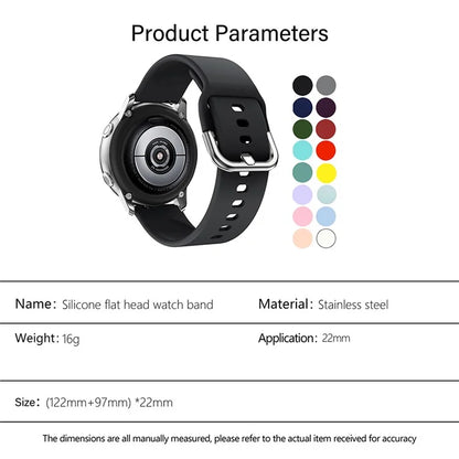 KALEBOL KLB-SXKGJ-001 22mm Universal Smartwatch Strap Solid Color Silicone Wrist Band