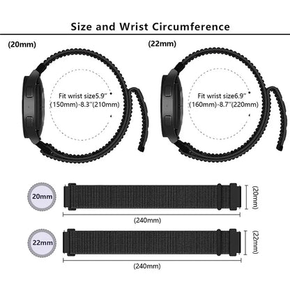 KALEBOL KLB-NLHH-001 For Samsung Galaxy Watch6 / Watch6 Classic Watch Strap 20mm Nylon Loop Band