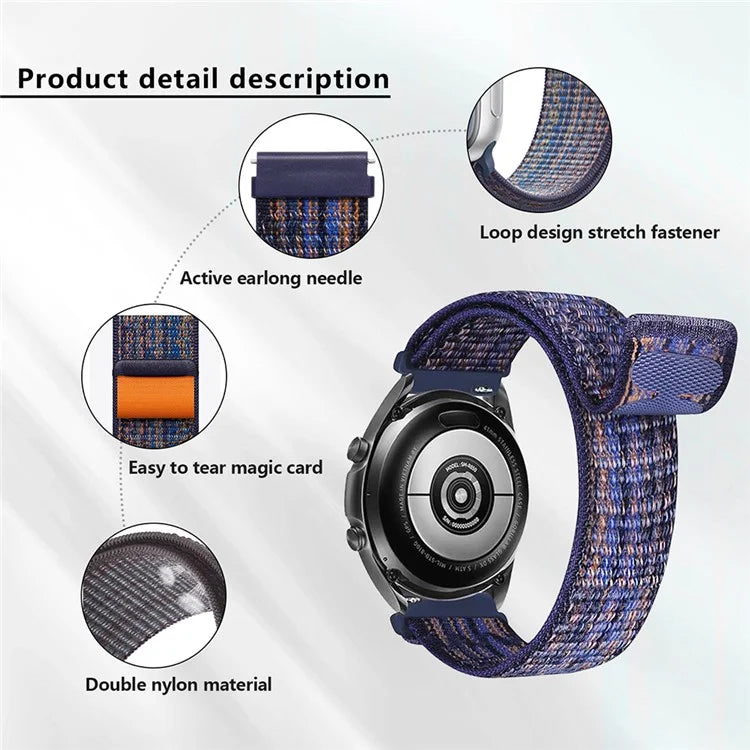 KALEBOL KLB-NLHH-002 For Samsung Galaxy Watch6 / Watch6 Classic 20mm Watch Band Nylon Loop Strap