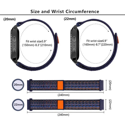 KALEBOL KLB-NLHH-002 For Samsung Galaxy Watch6 / Watch6 Classic 20mm Watch Band Nylon Loop Strap
