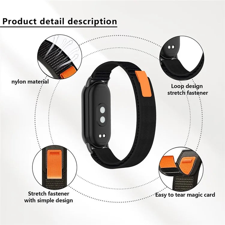 KALEBOL KLB-YJNLHH-001 for Xiaomi Smart Band 8 Nylon Band Strap Replacement Wristband