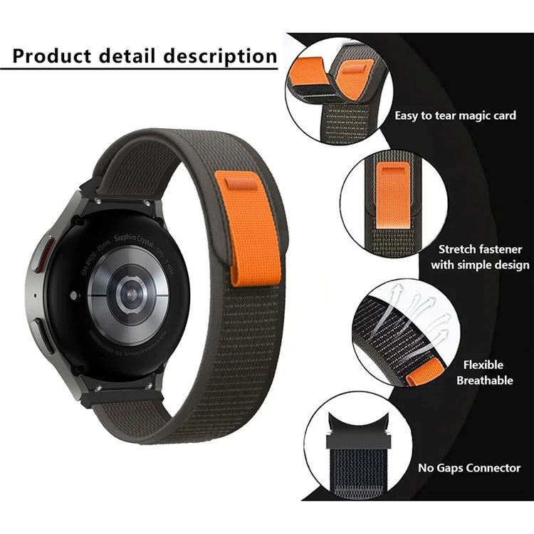 KALEBOL KLB-YJNLHH-001 for Samsung Galaxy Watch4 / Watch 5 / Watch6 Nylon Band Loop Wristband