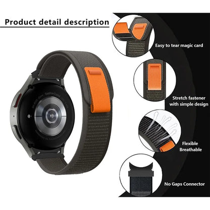 KALEBOL KLB-YJNLHH-001 for Samsung Galaxy Watch4 / Watch 5 / Watch6 Nylon Band Loop Wristband