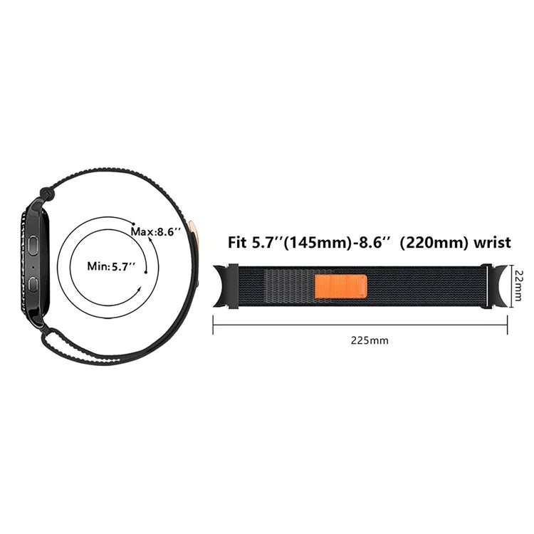 KALEBOL KLB-YJNLHH-001 for Samsung Galaxy Watch4 / Watch 5 / Watch6 Nylon Band Loop Wristband