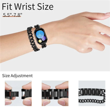 For Xiaomi Redmi Watch 4 Double-Circle Band Stainless Steel Watch Strap