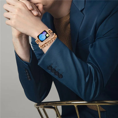 For Xiaomi Redmi Watch 4 Double-Circle Band Stainless Steel Watch Strap