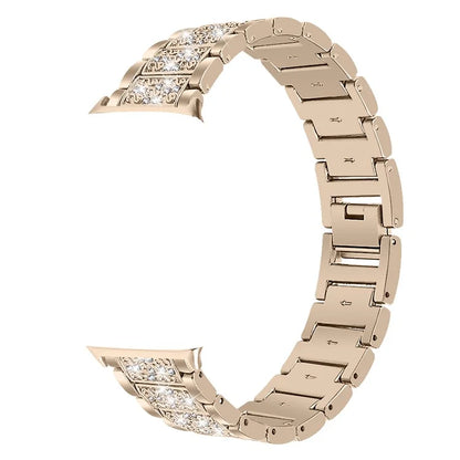 Zinc Alloy Watch Strap for Xiaomi Redmi Watch 4 S-Shape Texture Rhinestone Decor Bracelet
