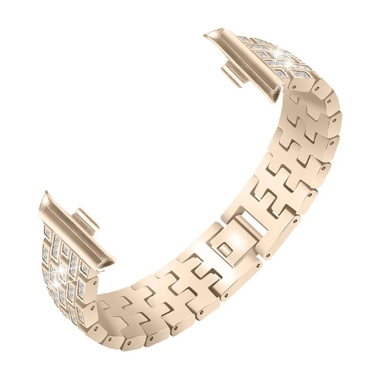 For Xiaomi Redmi Watch 4 Metal Women Watch Band 5 Rows Rhinestone Replacement Strap