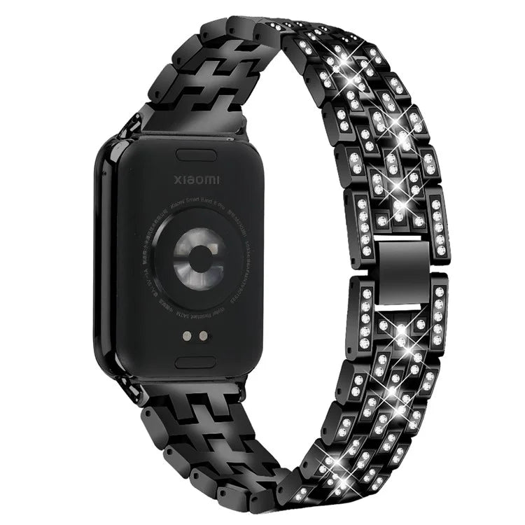 For Xiaomi Redmi Watch 4 Metal Women Watch Band 5 Rows Rhinestone Replacement Strap