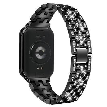 For Xiaomi Redmi Watch 4 Metal Women Watch Band 5 Rows Rhinestone Replacement Strap