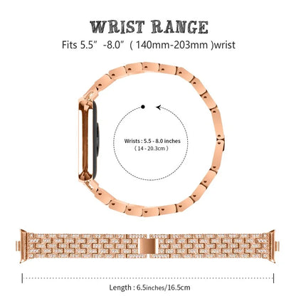 For Xiaomi Redmi Watch 4 Metal Women Watch Band 5 Rows Rhinestone Replacement Strap