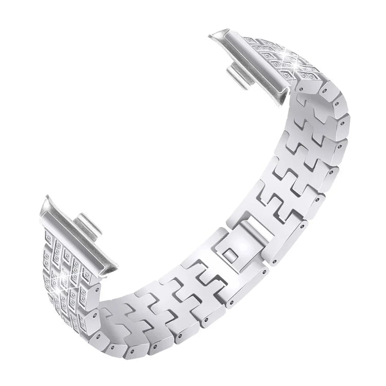 For Xiaomi Redmi Watch 4 Metal Women Watch Band 5 Rows Rhinestone Replacement Strap