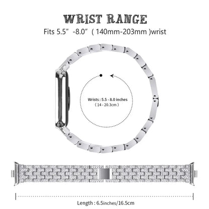 For Xiaomi Redmi Watch 4 Metal Women Watch Band 5 Rows Rhinestone Replacement Strap