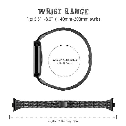 Metal Watch Strap for Xiaomi Redmi Watch 4 Bling Rhinestone Decor Bracelet Band