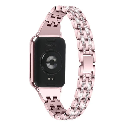 Metal Watch Strap for Xiaomi Redmi Watch 4 Bling Rhinestone Decor Bracelet Band