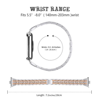 Metal Watch Strap for Xiaomi Redmi Watch 4 Bling Rhinestone Decor Bracelet Band