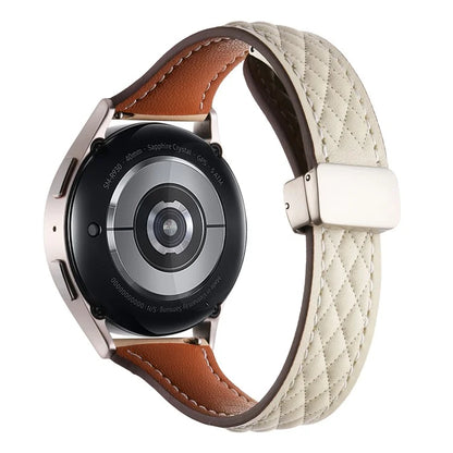 For Samsung Galaxy Watch6 Classic / Watch6 Watch Strap 20mm Folding Buckle Genuine Cow Leather Band