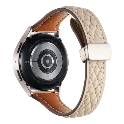 For Samsung Galaxy Watch6 Classic / Watch6 Watch Strap 20mm Folding Buckle Genuine Cow Leather Band