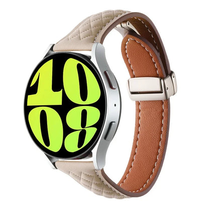 For Samsung Galaxy Watch6 Classic / Watch6 Watch Strap 20mm Folding Buckle Genuine Cow Leather Band