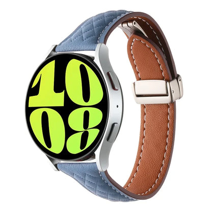 For Samsung Galaxy Watch6 Classic / Watch6 Watch Strap 20mm Folding Buckle Genuine Cow Leather Band