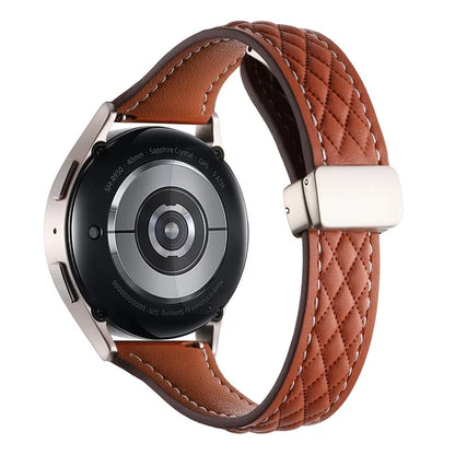 For Samsung Galaxy Watch6 Classic / Watch6 Watch Strap 20mm Folding Buckle Genuine Cow Leather Band