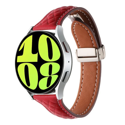 For Samsung Galaxy Watch6 Classic / Watch6 Watch Strap 20mm Folding Buckle Genuine Cow Leather Band