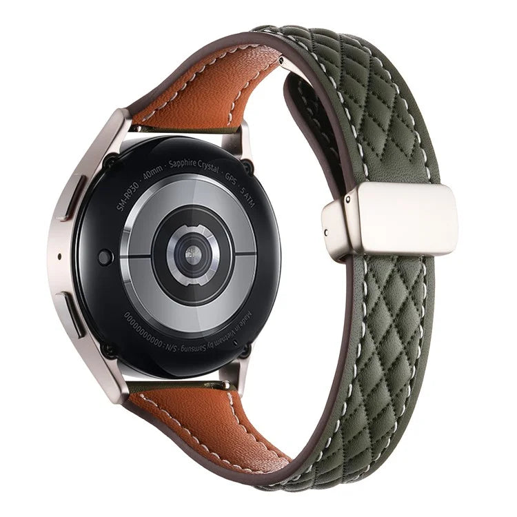 For Samsung Galaxy Watch6 Classic / Watch6 Watch Strap 20mm Folding Buckle Genuine Cow Leather Band